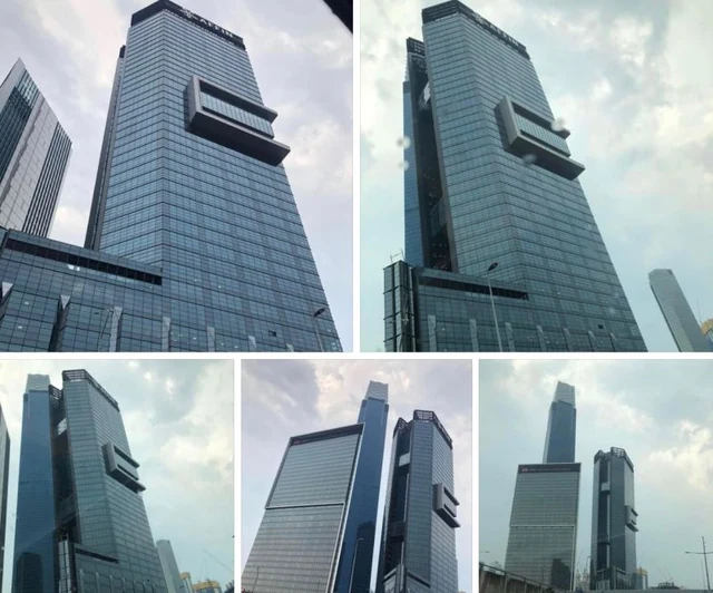 A collection of exterior views of the Affin Bank TRX building.