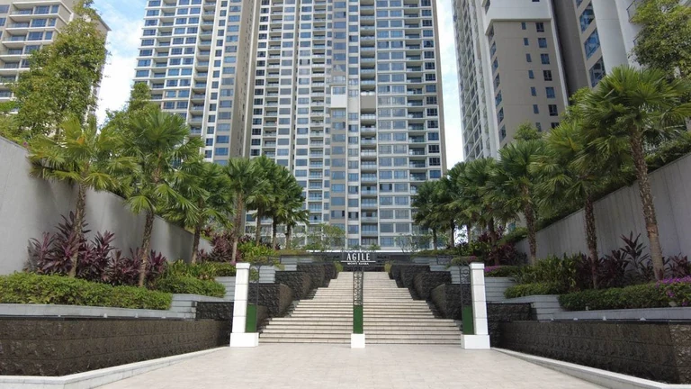 Residential buildings and landscaped areas at Residensi Duta Kiara.