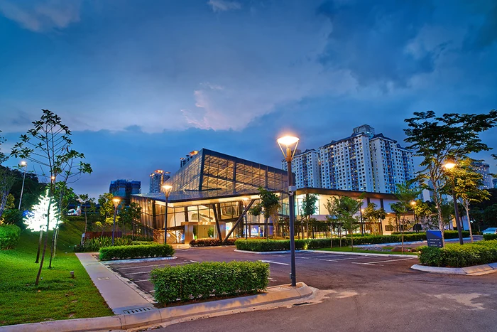 Exterior of Ice Gallery in the evening.