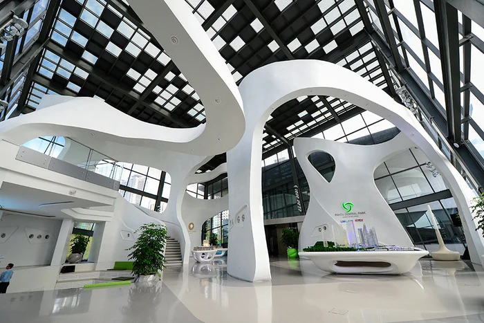 Interior staircase and exhibition space at Ice Gallery.